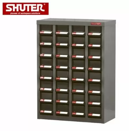 Metal Storage Parts Cabinet for Industrial Workspaces - 32 Drawers in 4 Columns
